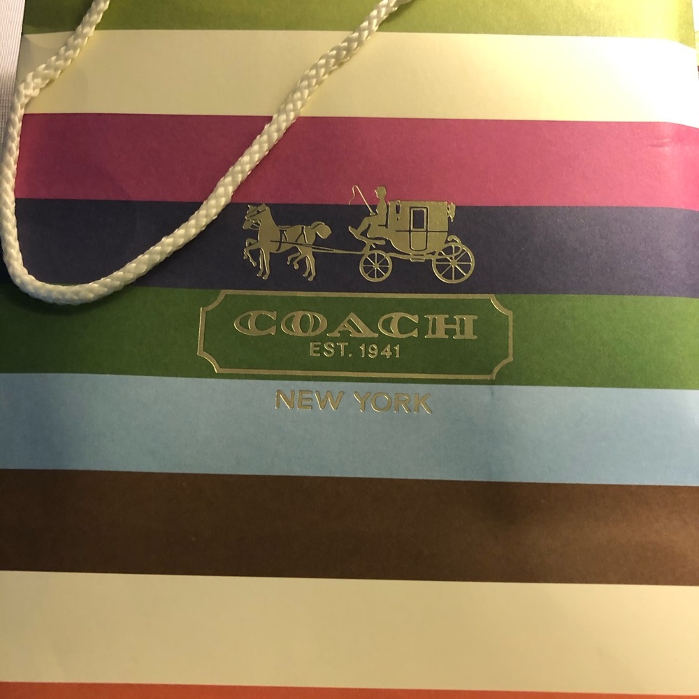 Authentic Coach Multi Colored Striped Shopping Bag - image 1